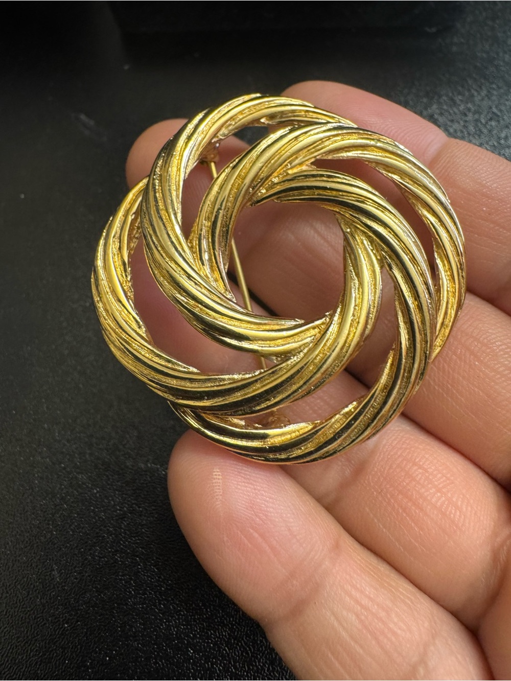 Vintage Monet Twisted Circle Brooch